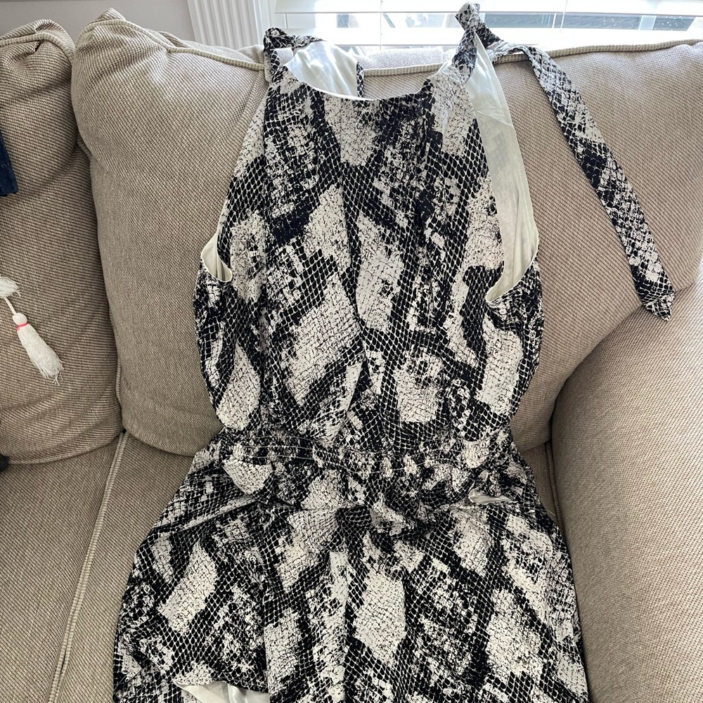 Snake print halter romper size large